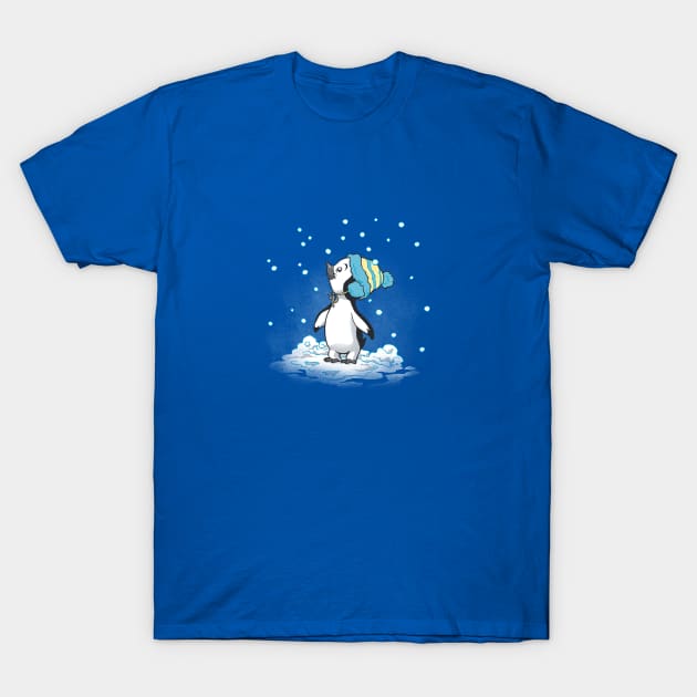 Penguin's First Snow T-Shirt by Dooomcat